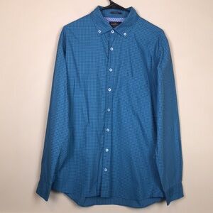 Rodd & Gunn Men’s Sports Fit Plaid Blue Green Long Sleeve Button-Up Dress Shirt